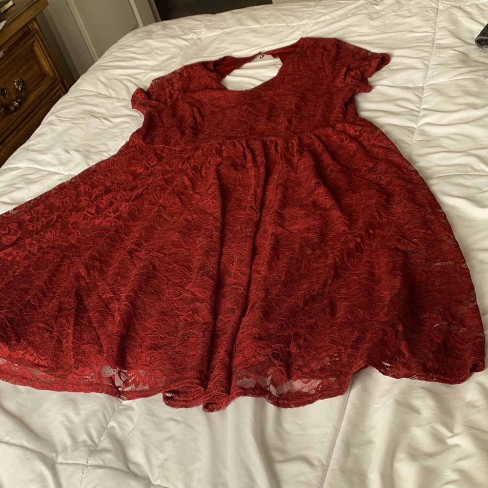 Torrid Red Lace Knee Length Dress